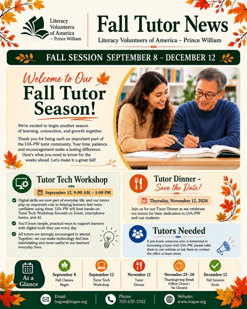 Fall Tutor Newsletter