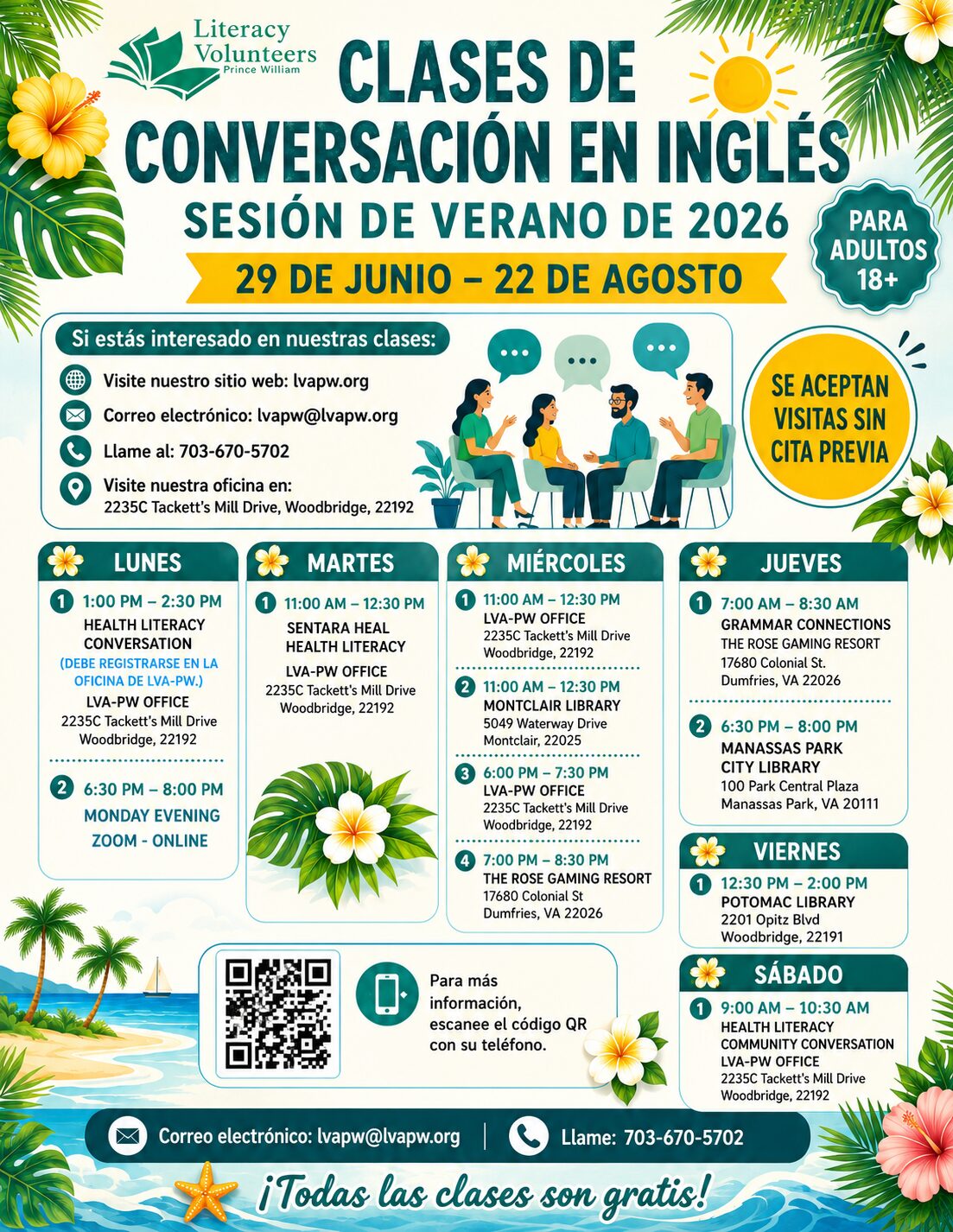 Summer 2026 Spanish Conversation Flyer